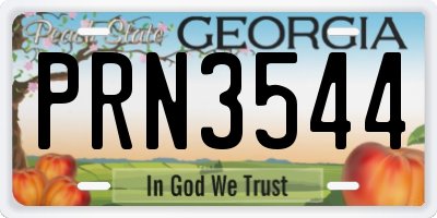 GA license plate PRN3544