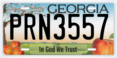 GA license plate PRN3557