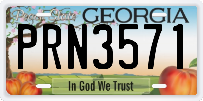 GA license plate PRN3571