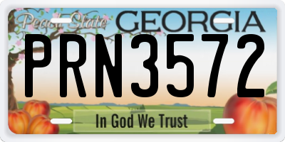 GA license plate PRN3572