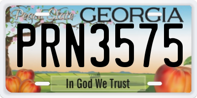 GA license plate PRN3575
