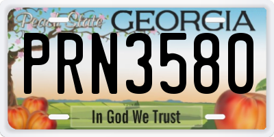 GA license plate PRN3580