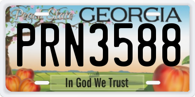 GA license plate PRN3588