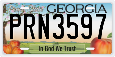 GA license plate PRN3597