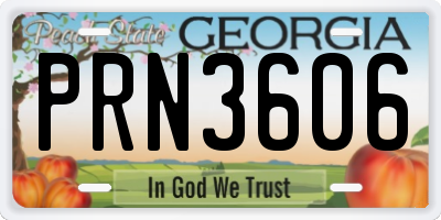 GA license plate PRN3606