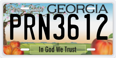 GA license plate PRN3612