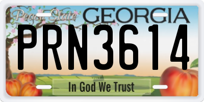 GA license plate PRN3614