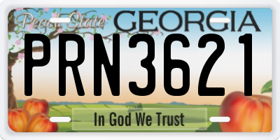 GA license plate PRN3621