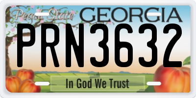 GA license plate PRN3632
