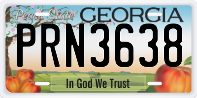 GA license plate PRN3638