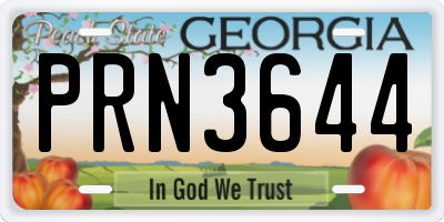 GA license plate PRN3644