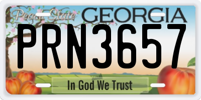 GA license plate PRN3657