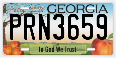 GA license plate PRN3659