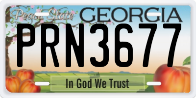 GA license plate PRN3677