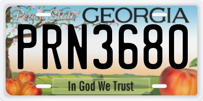 GA license plate PRN3680