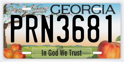 GA license plate PRN3681