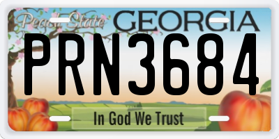 GA license plate PRN3684