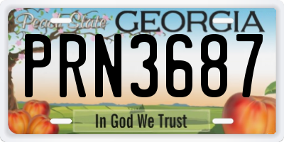 GA license plate PRN3687