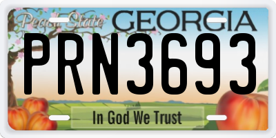 GA license plate PRN3693