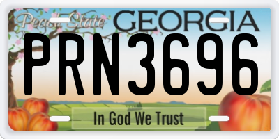 GA license plate PRN3696