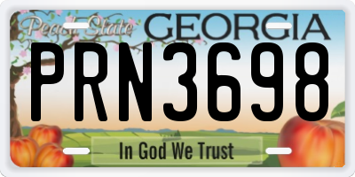 GA license plate PRN3698