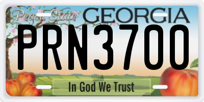 GA license plate PRN3700