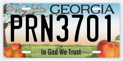 GA license plate PRN3701