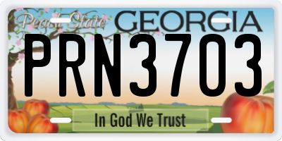 GA license plate PRN3703