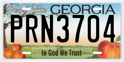 GA license plate PRN3704