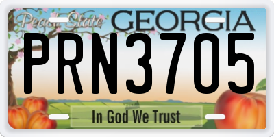 GA license plate PRN3705