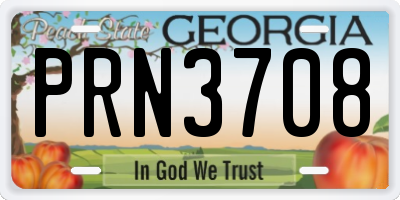 GA license plate PRN3708