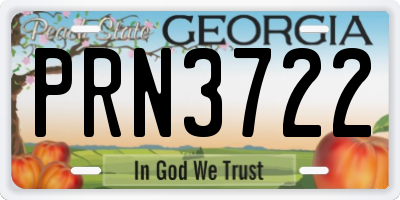 GA license plate PRN3722