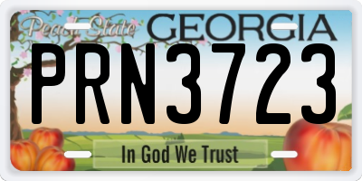 GA license plate PRN3723
