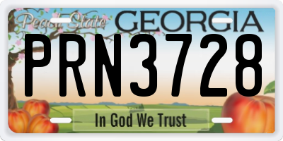 GA license plate PRN3728