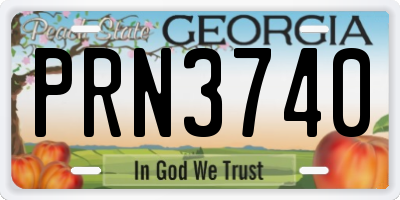 GA license plate PRN3740
