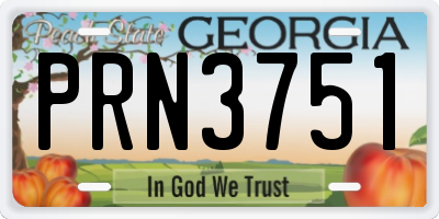 GA license plate PRN3751
