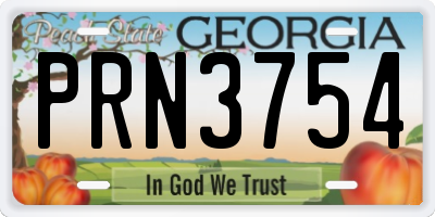 GA license plate PRN3754