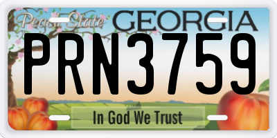 GA license plate PRN3759