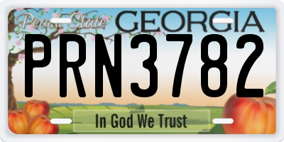 GA license plate PRN3782