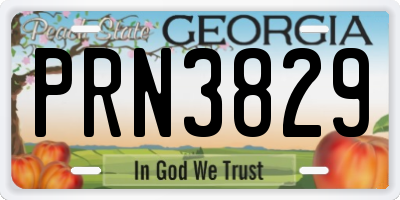 GA license plate PRN3829