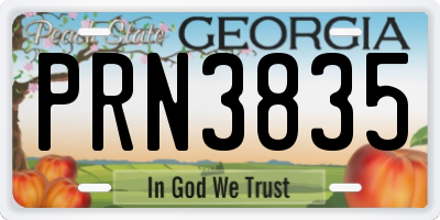 GA license plate PRN3835