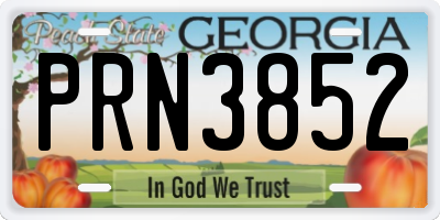GA license plate PRN3852