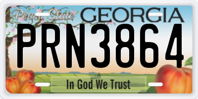 GA license plate PRN3864