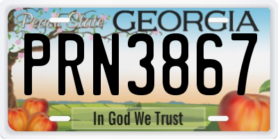 GA license plate PRN3867