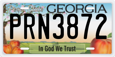 GA license plate PRN3872