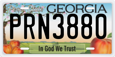 GA license plate PRN3880