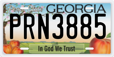 GA license plate PRN3885