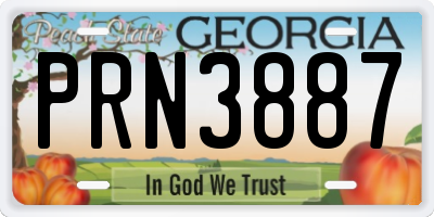 GA license plate PRN3887