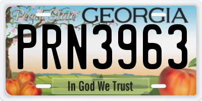 GA license plate PRN3963