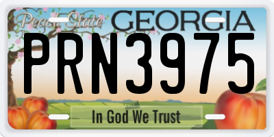 GA license plate PRN3975